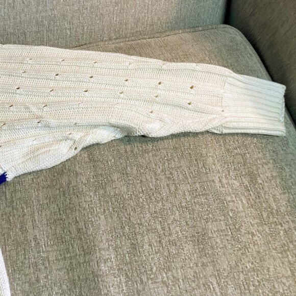 Woman's Fish Ocean Sweater White Large 100% Cotton Colorful Sea Life New - Picture 5 of 8